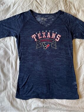 Houston Texans Women's Navy V-Neck Tee